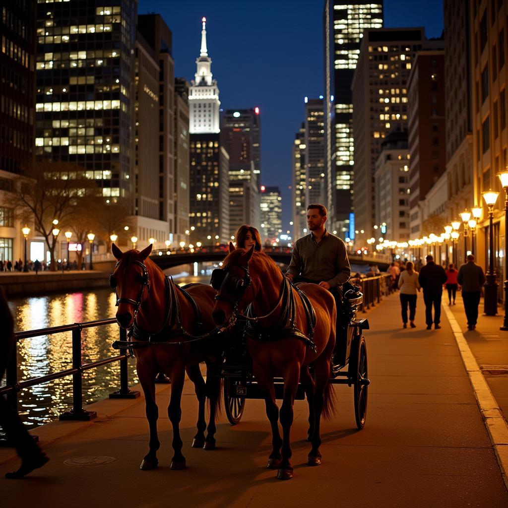 Romantic Chicago Riverwalk Horse Carriage Ride