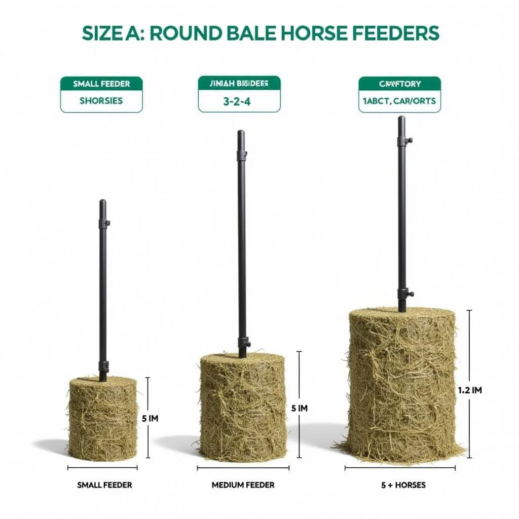 Round Bale Feeder Sizes and Capacity for Different Horse Numbers