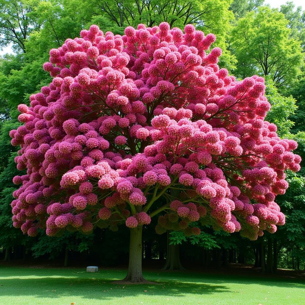 Ruby Red Horse Chestnut Tree in Full Bloom