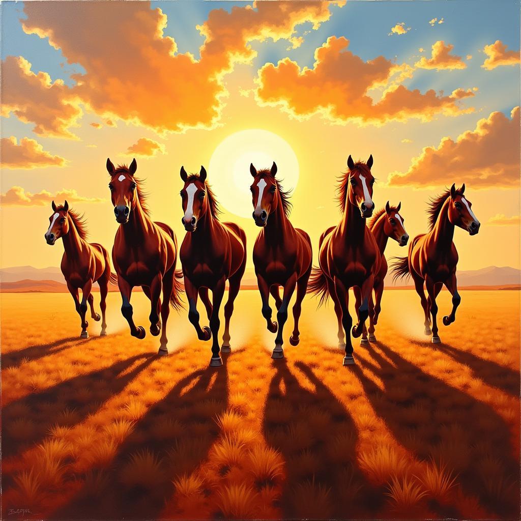 Running Horses Canvas Painting