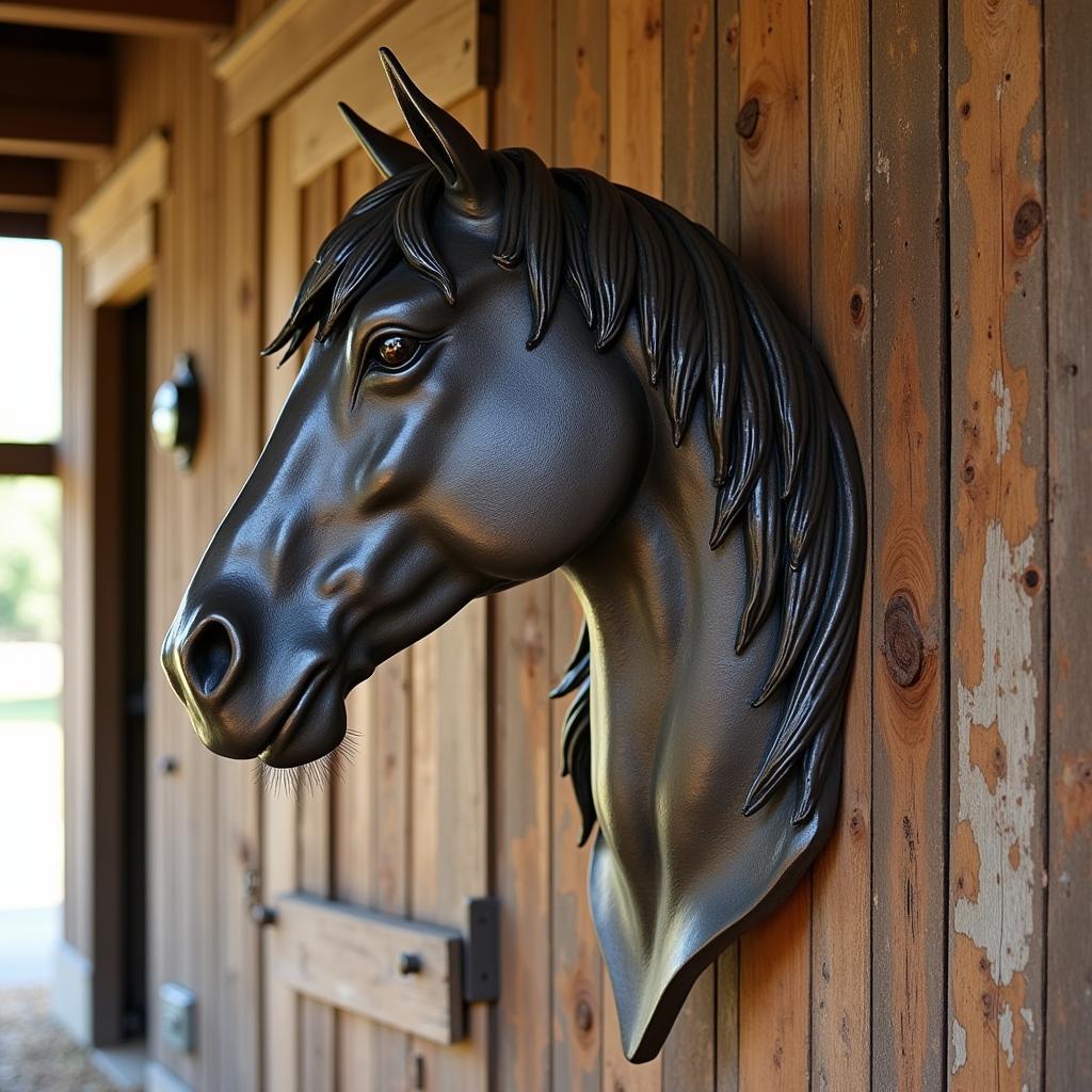 Rustic Horse Head Metal Wall Art