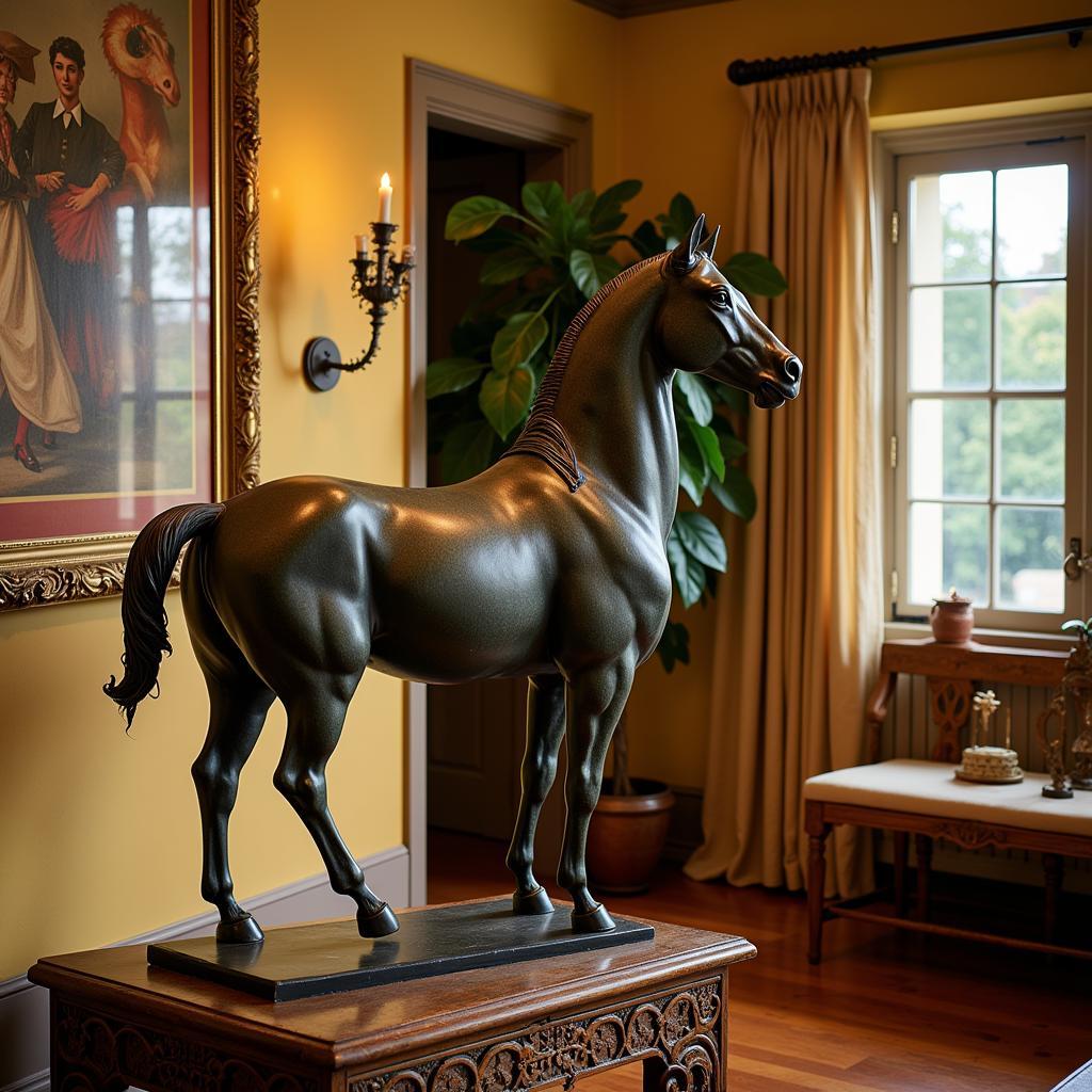 Santini Horse Sculpture Displayed in a Home Setting