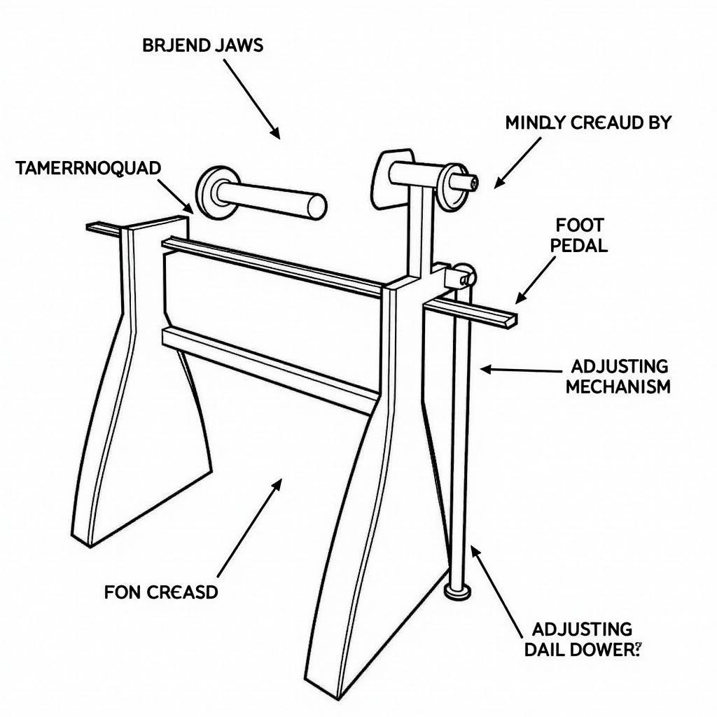 Detailed view of shaving horse components