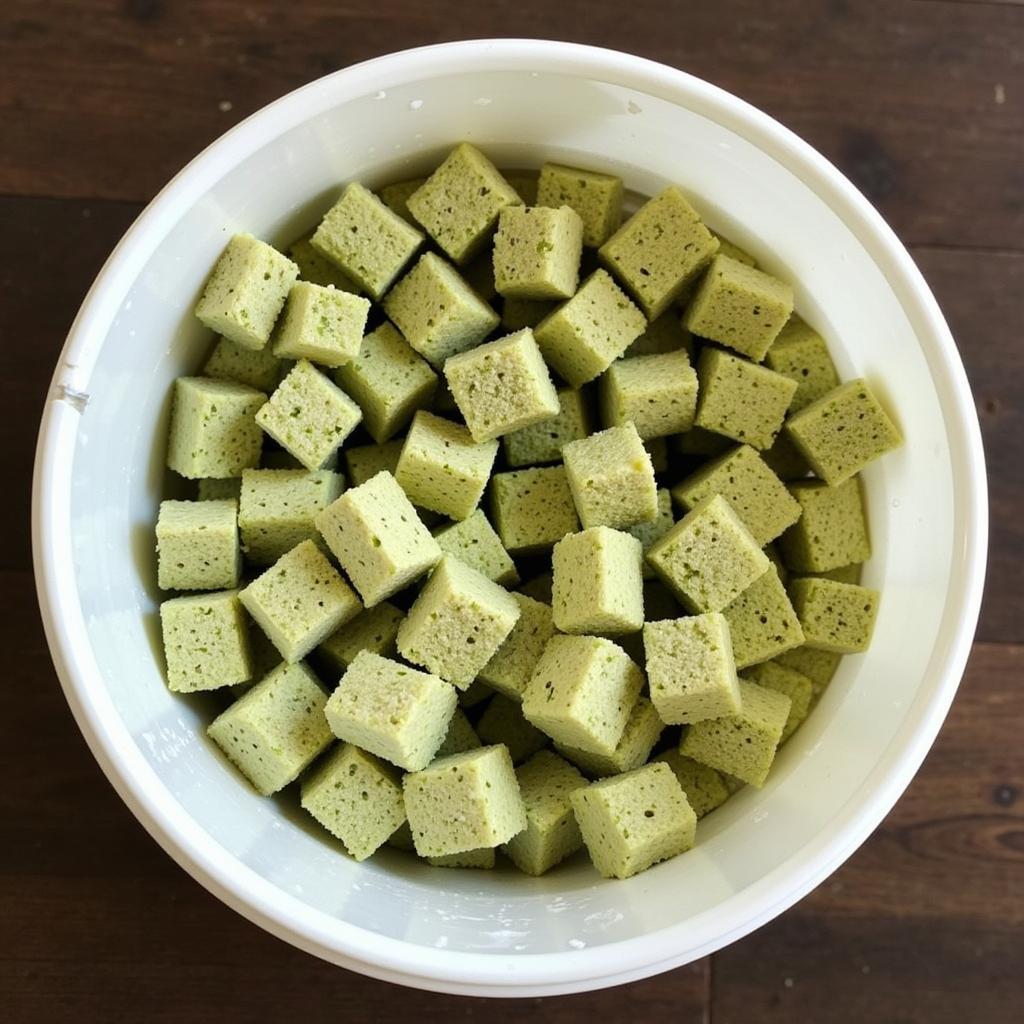 Soaked Alfalfa Cubes Ready for Feeding