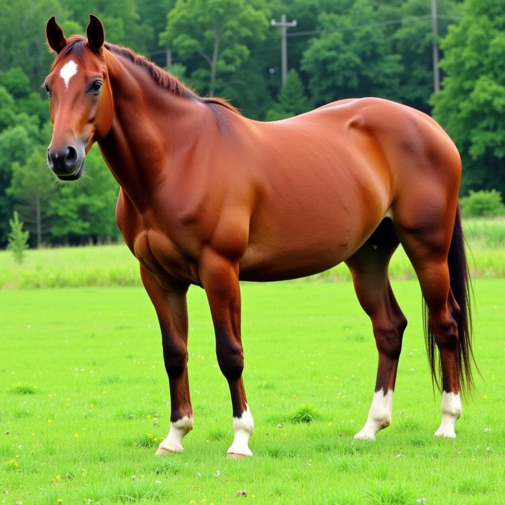 Sorrel Quarter Horse in a Field