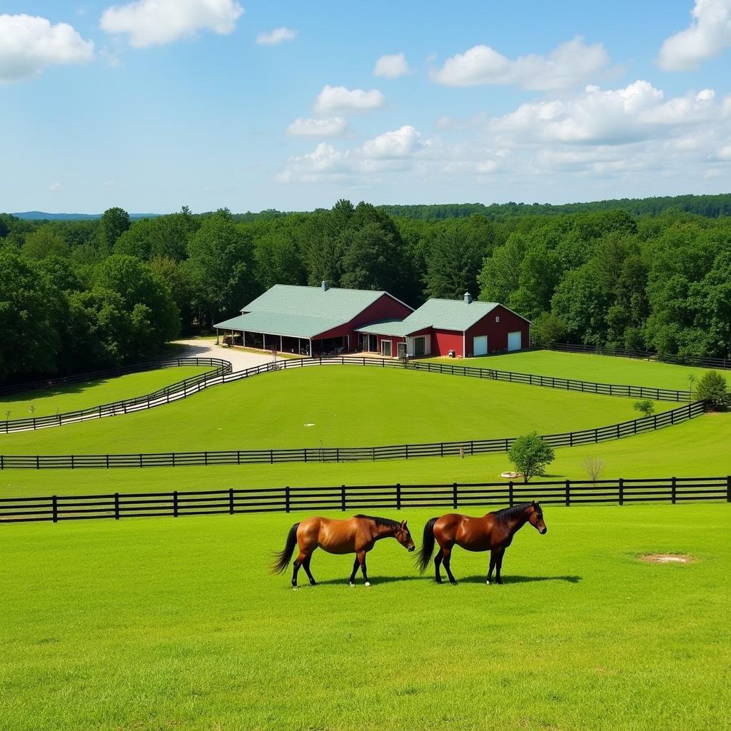 South Carolina Horse Farm Landscape