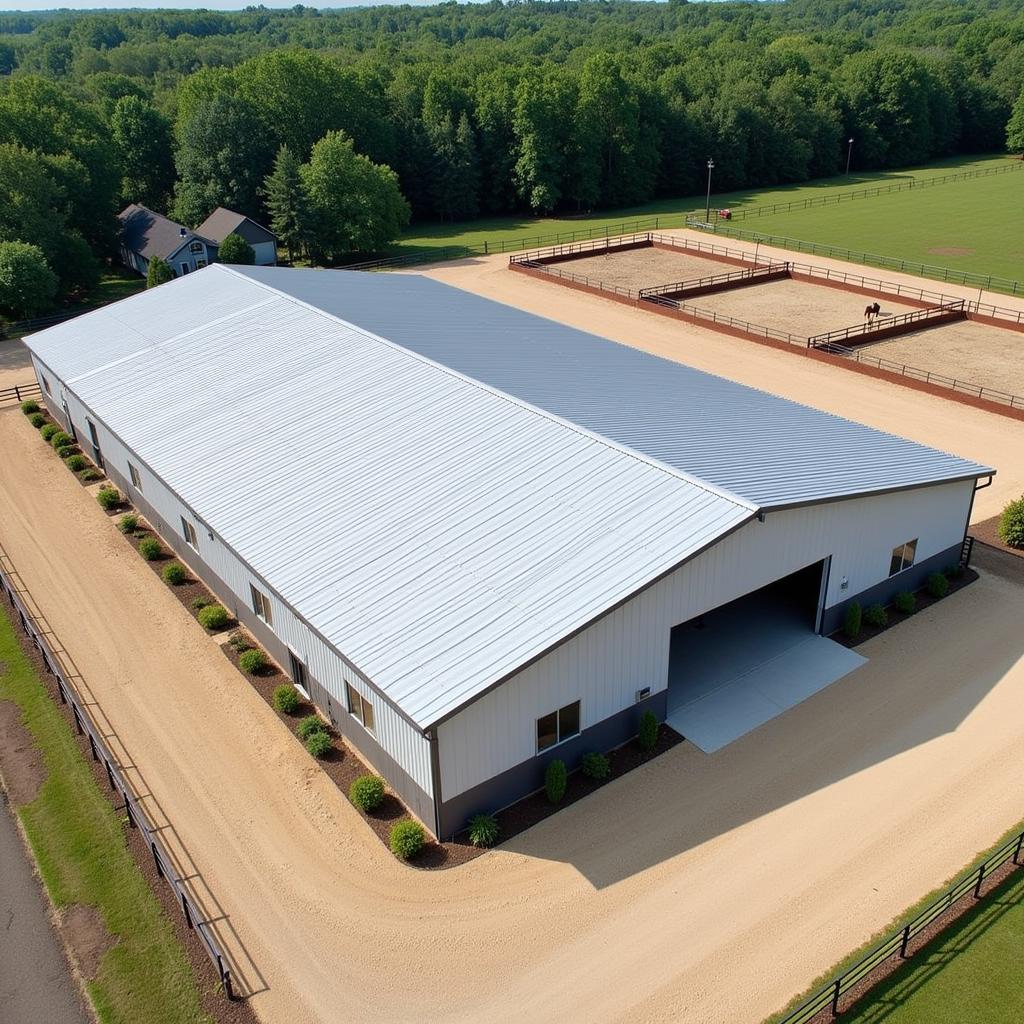 Standing Seam Metal Roof on an Equestrian Center