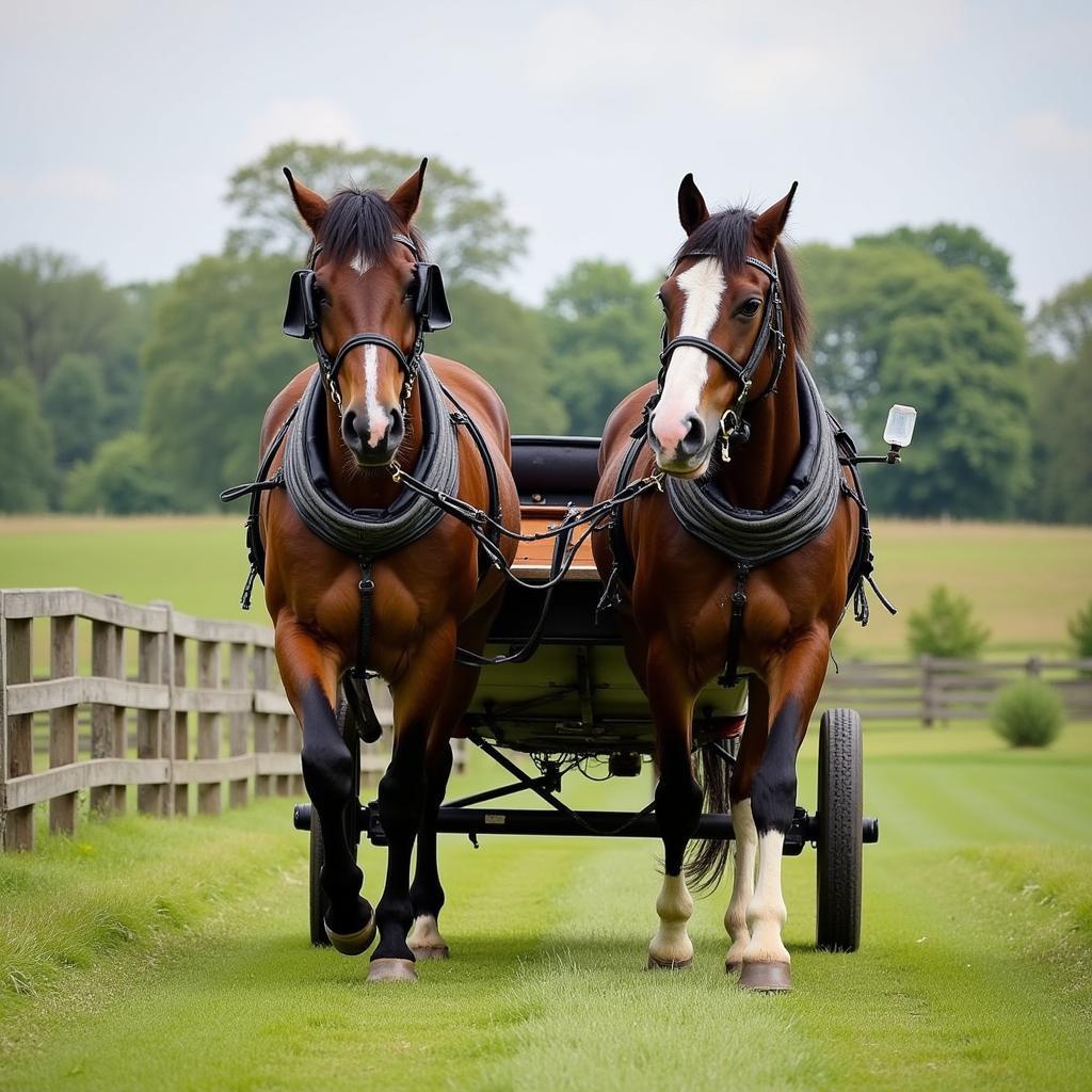 Suffolk Horse Pulling a Cart