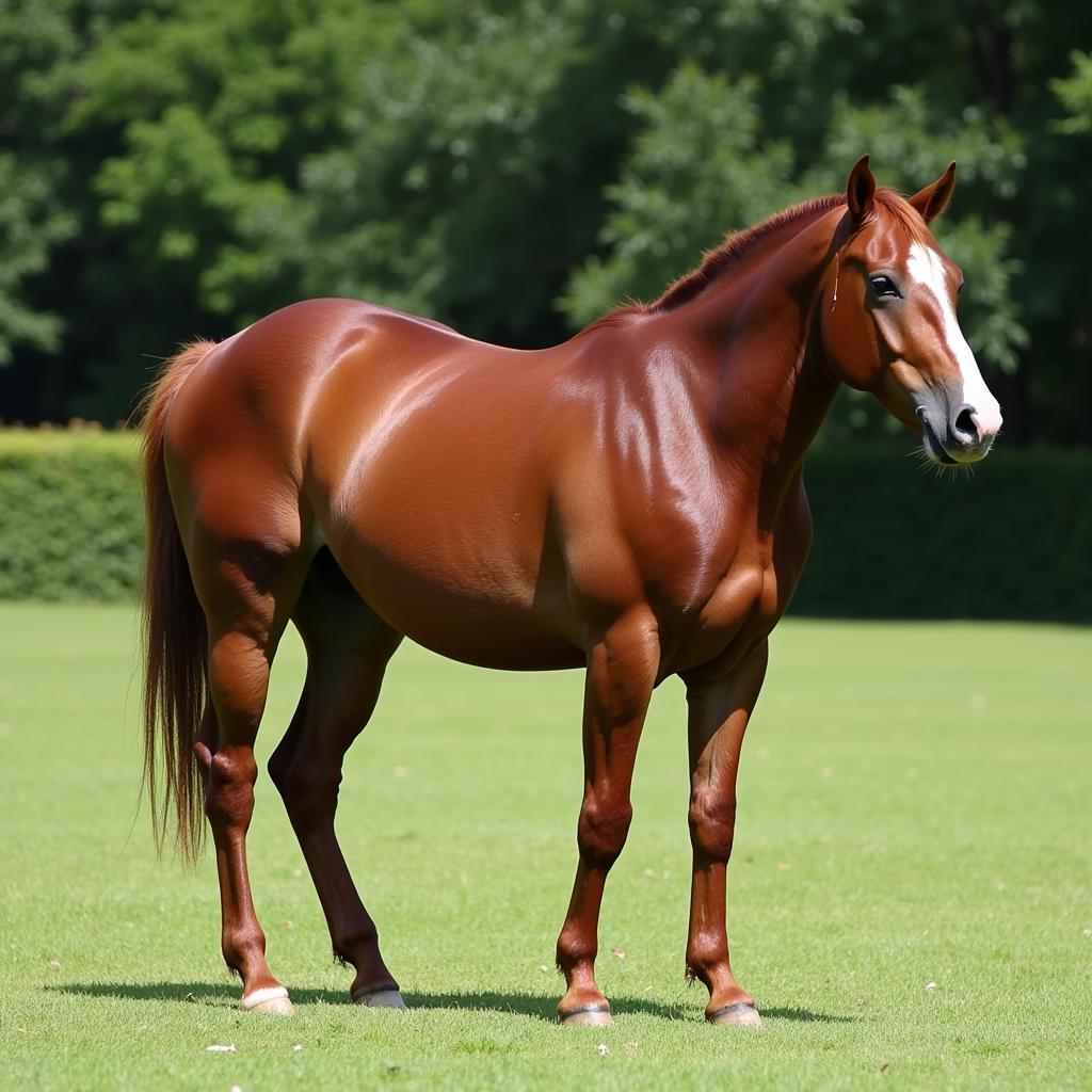 Suffolk Horse Standing in a Field