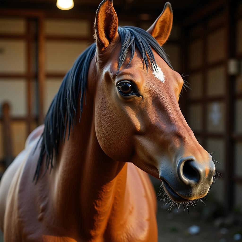 Detailed View of a Taxidermy Horse