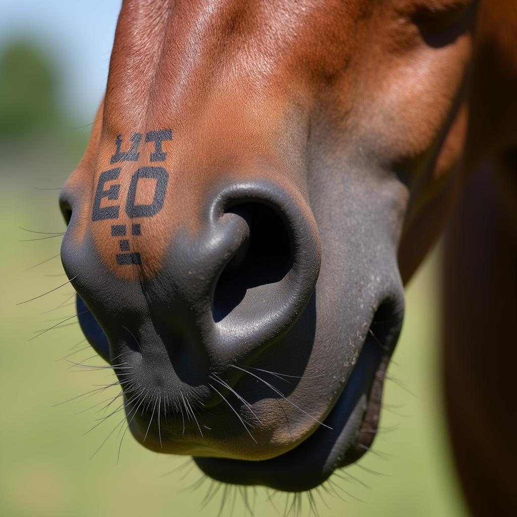 Thoroughbred Horse Tattoo Close Up