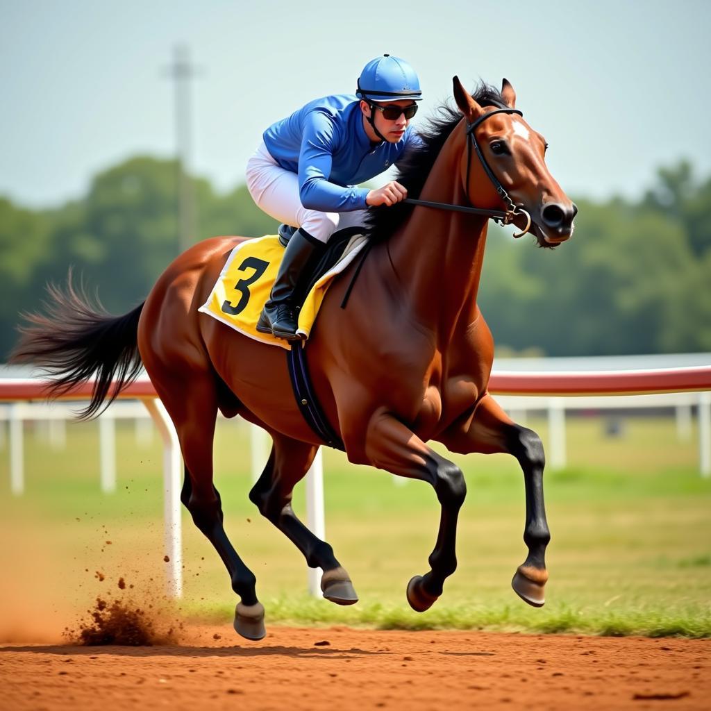 Thoroughbred Horse Racing at High Speed