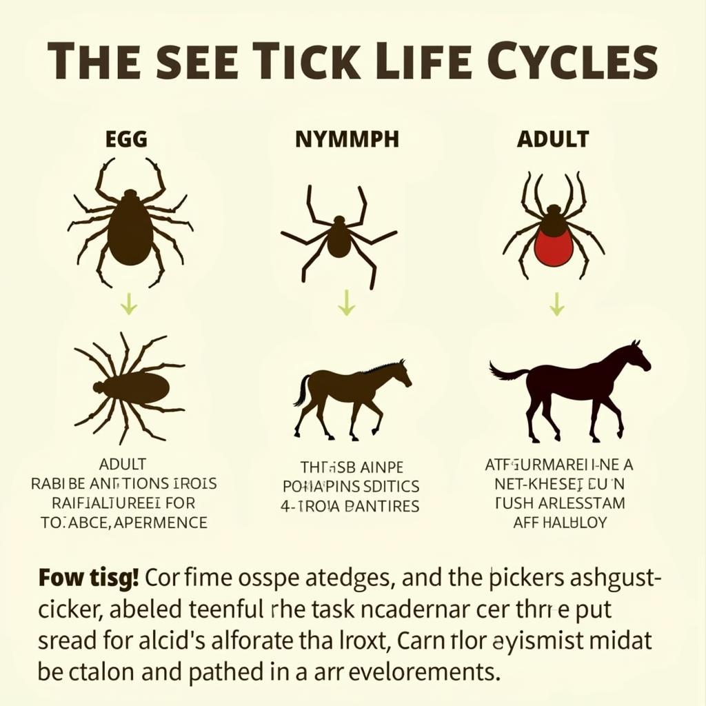 Tick Lifecycle Stages on a Horse