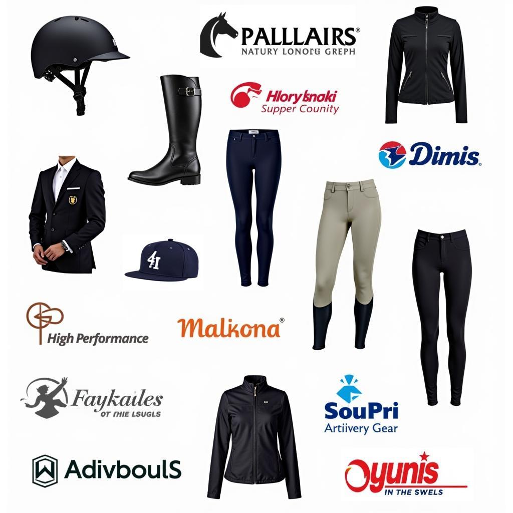 High-performance horse riding gear from different brands