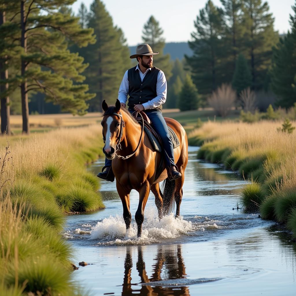 Training a Beaver Ranch Horse to Cross Water