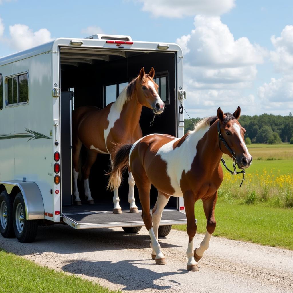 Transporting an Appaloosa horse in Florida.