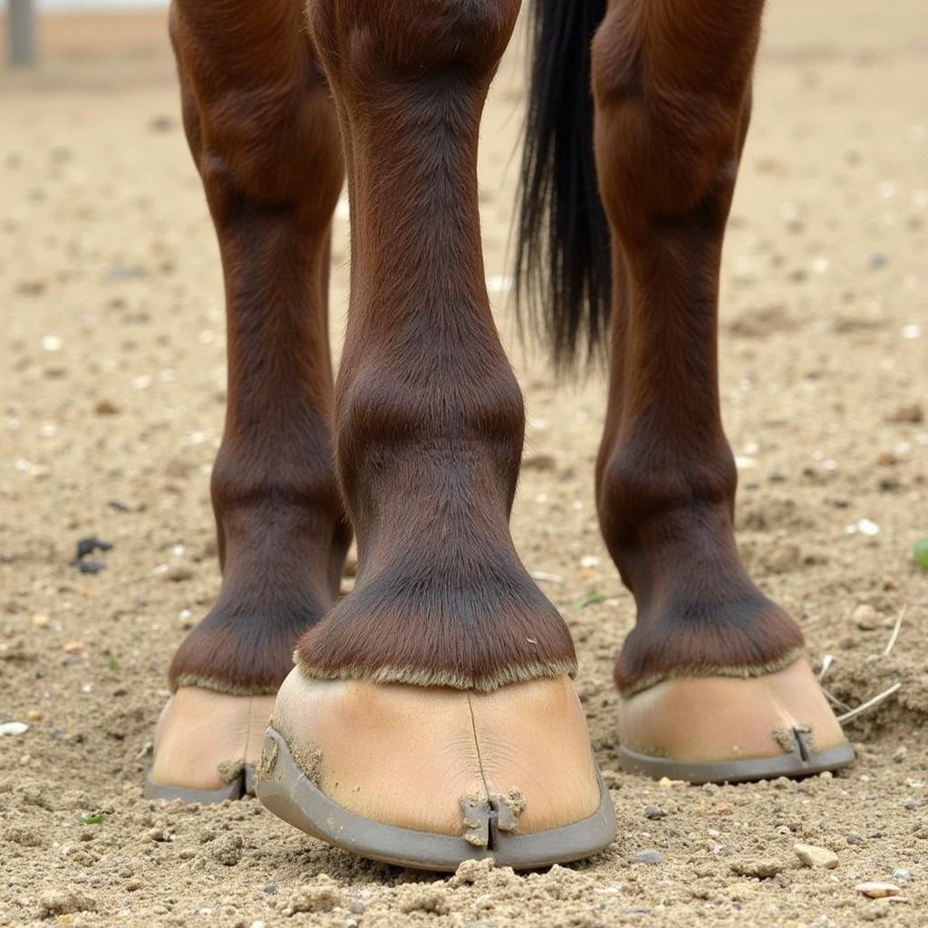 A neatly trimmed horse hoof.