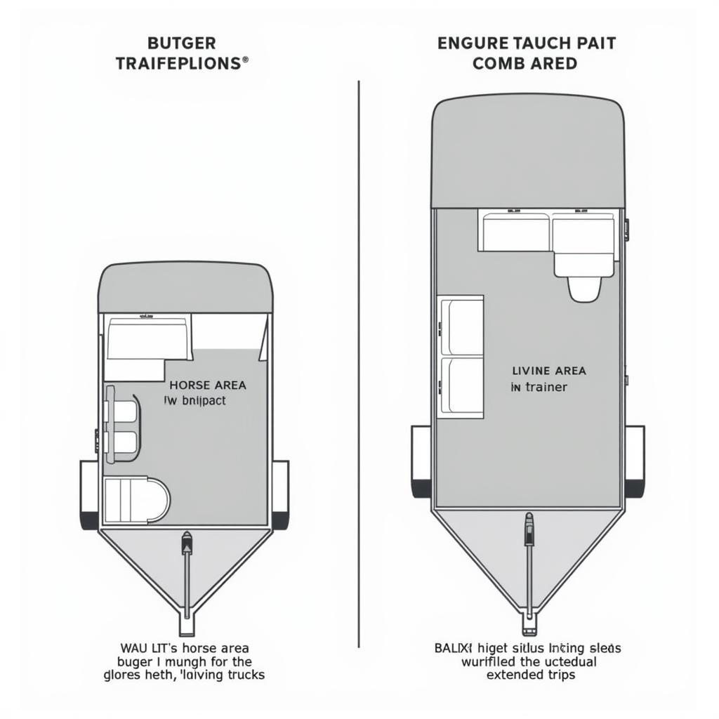 Two Horse Bumper Pull Living Quarters Size Comparison