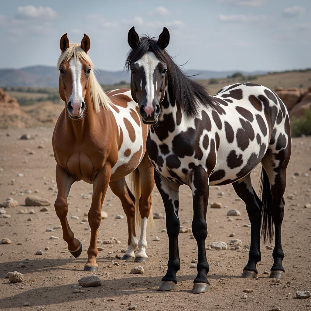 Two Indian Horses Symbolism: The hidden horses symbolize the deep connection between Native American culture and nature, representing a harmonious coexistence with the environment and a respect for the land.