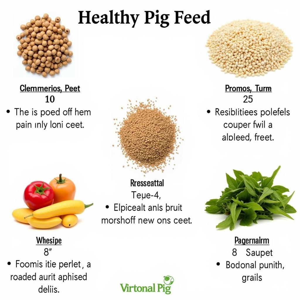 Variety of healthy pig feed options