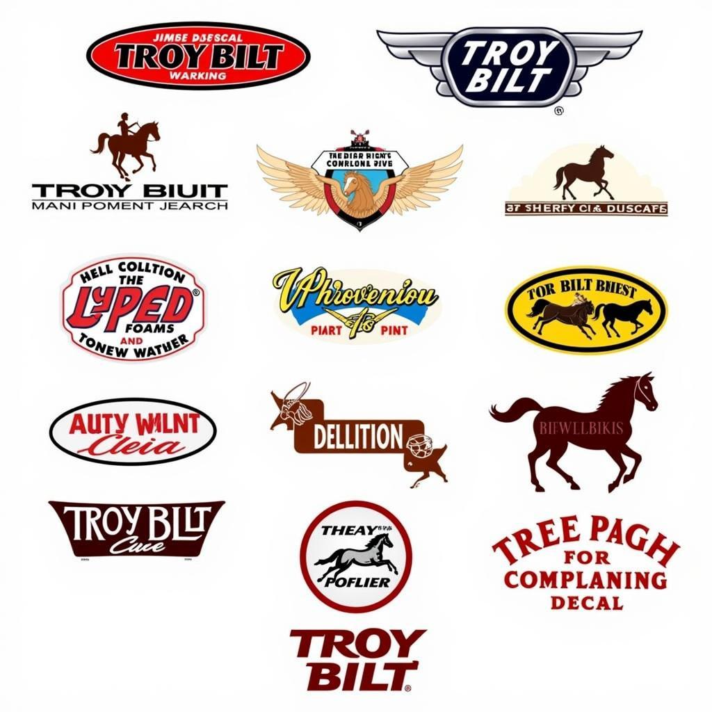 Different Styles of Troy Bilt Horse Decals