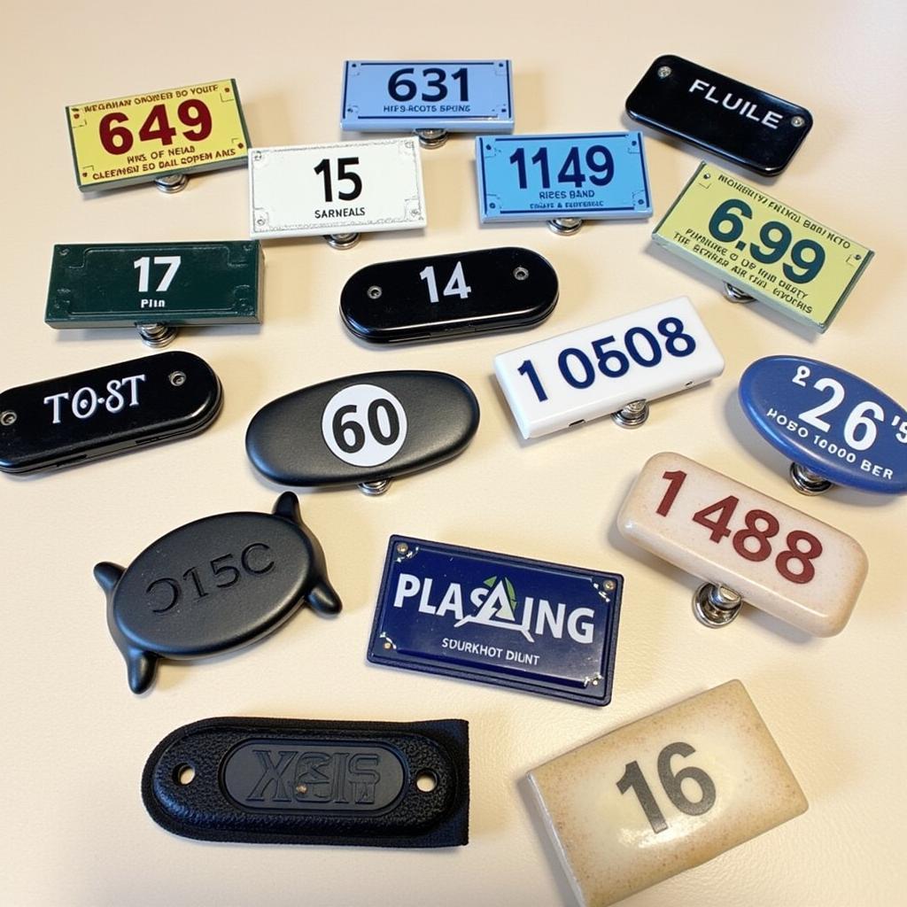 Different Types of Horse Show Number Holders Displayed