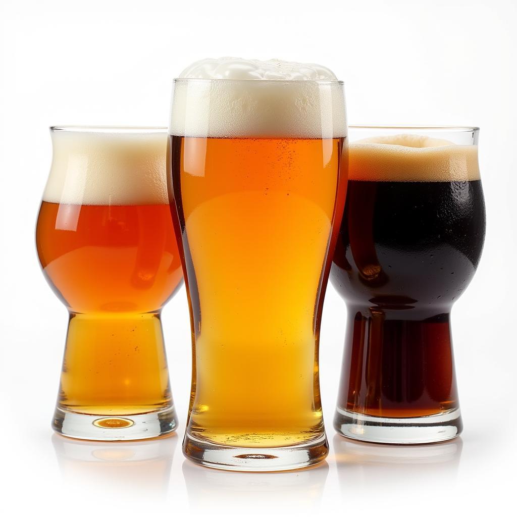 Various Types of Ale in Glasses