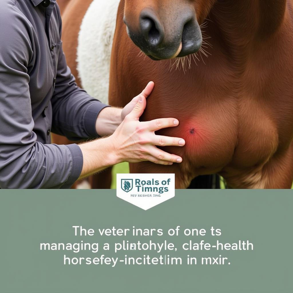 Veterinarian examining horse digestive system