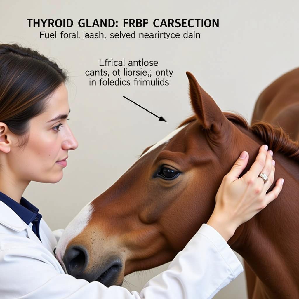 Veterinarian Examining a Horse's Thyroid