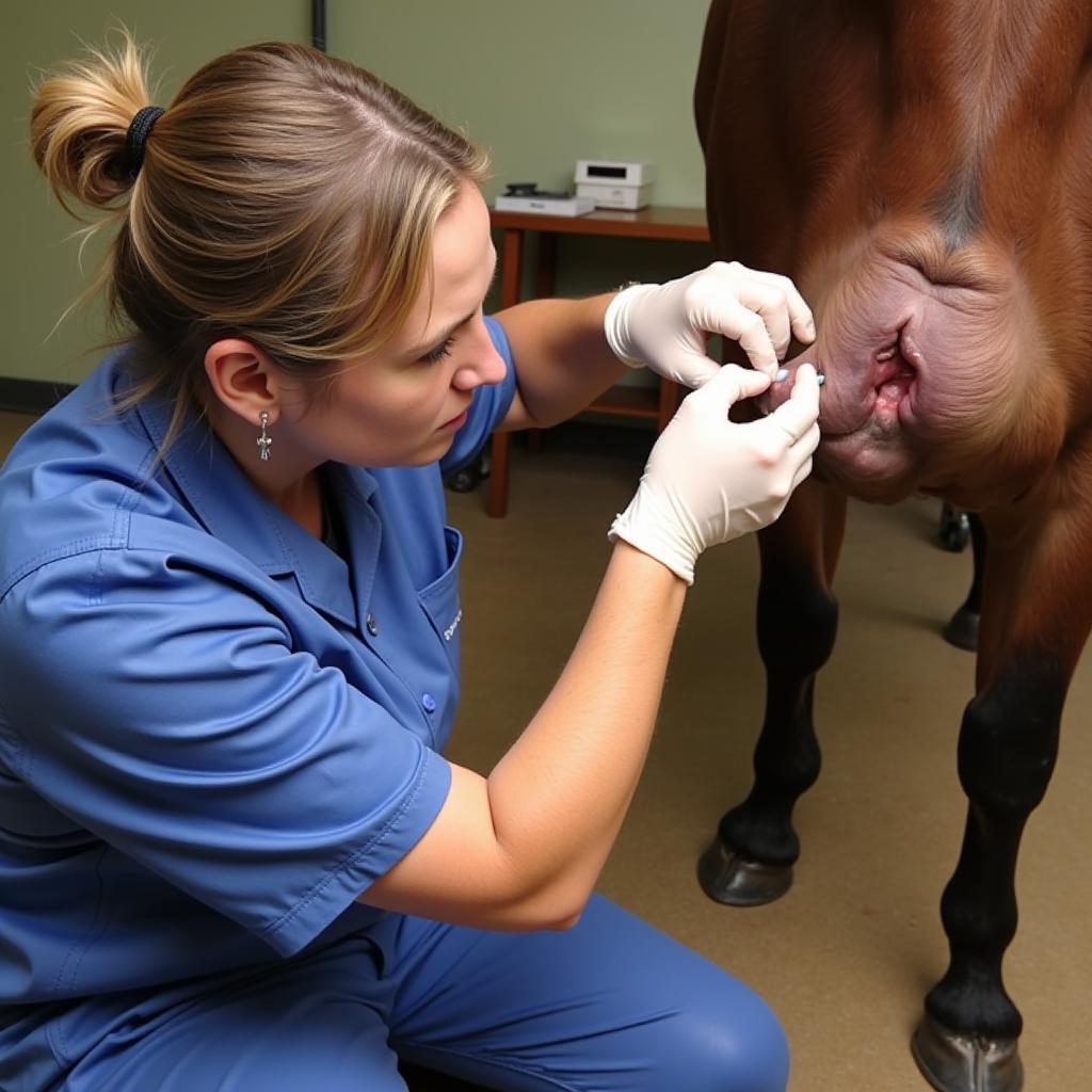 Veterinarian Treating Pigeon Fever