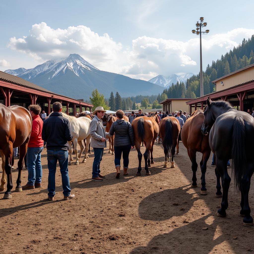 Washington Jumping Horse Market Scene