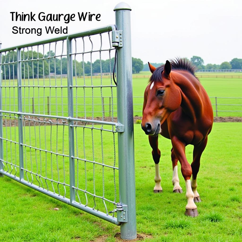 Welded wire horse panels demonstrating strength and durability