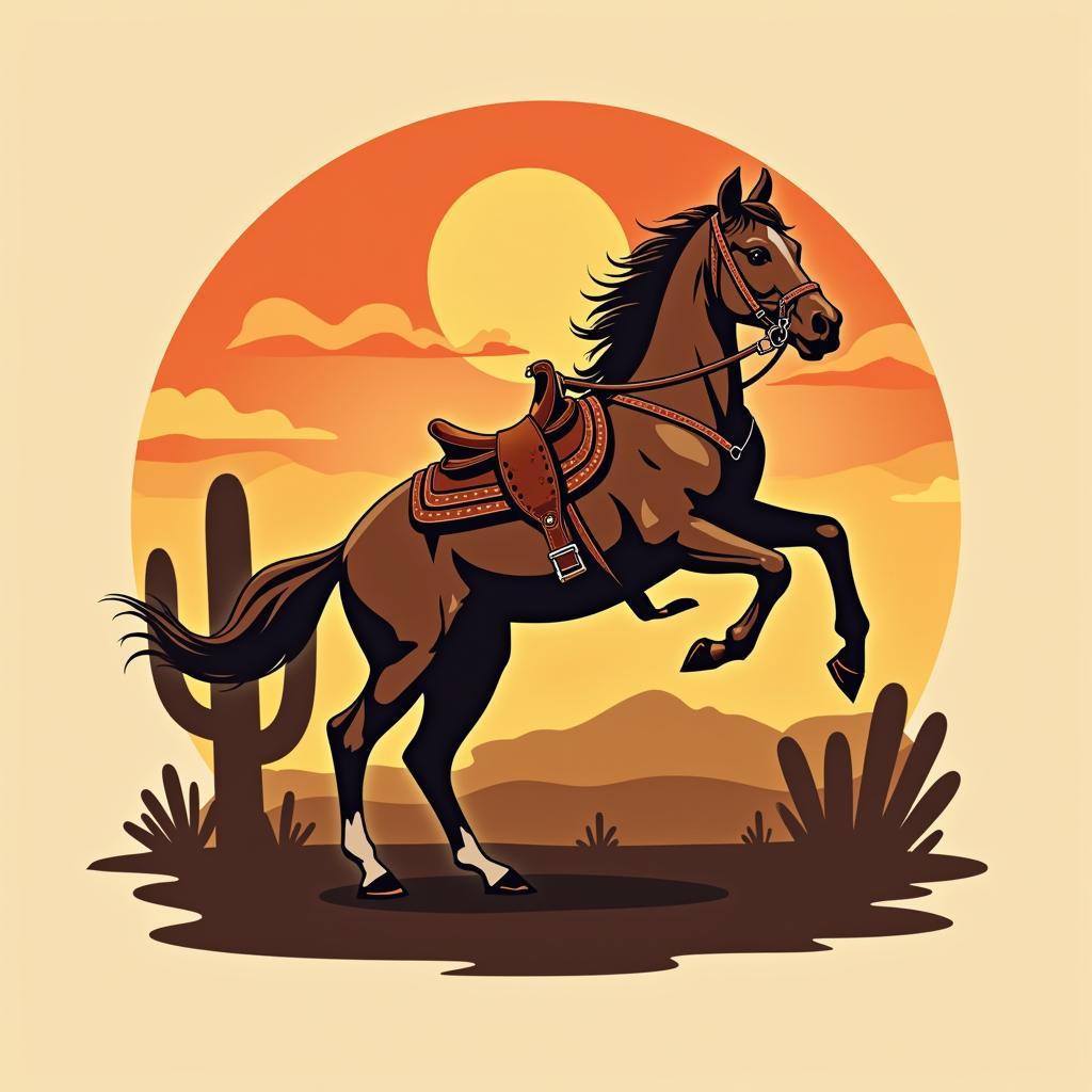 Western Themed Bucking Horse SVG