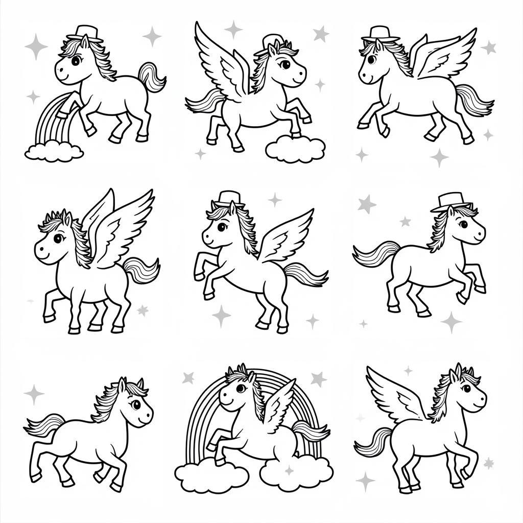 Whimsical Horse Coloring Page Examples