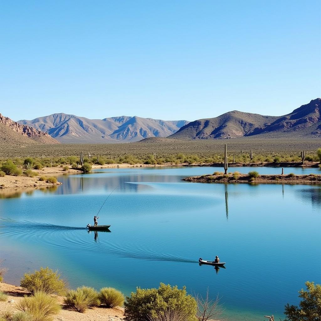 Scenic View of White Horse Lake Arizona During Fishing Trip