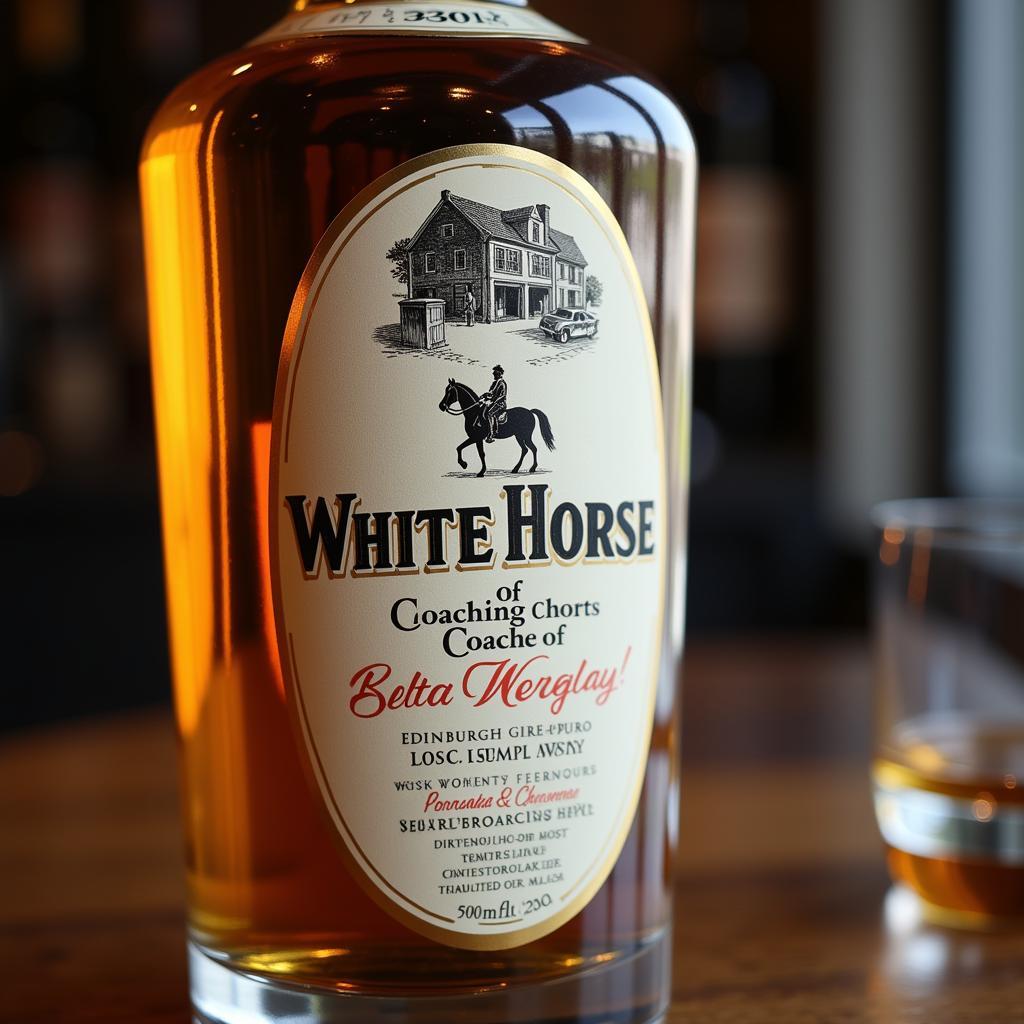 White Horse Whisky Bottle Closeup