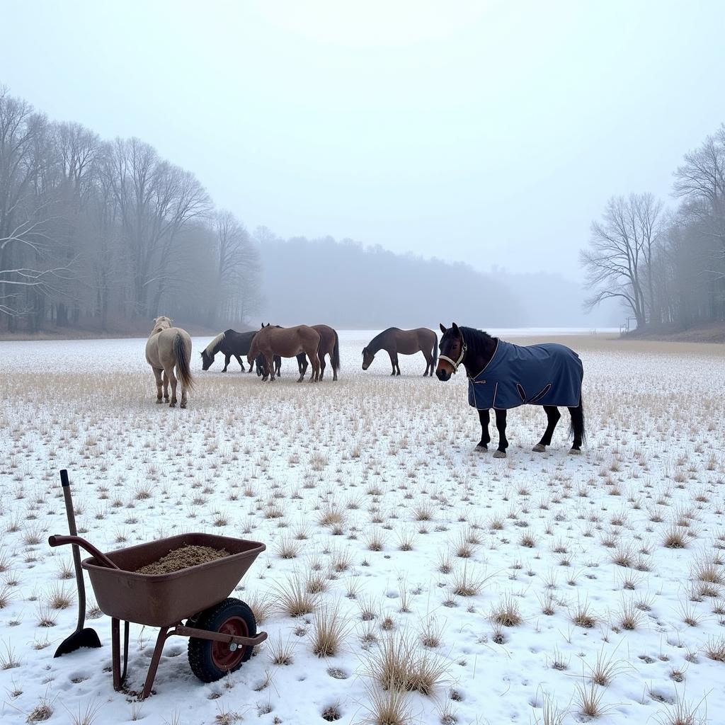 Winter pasture management for horses