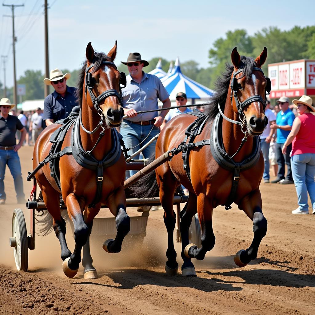 Wisconsin Horse Pulling Competition Scene