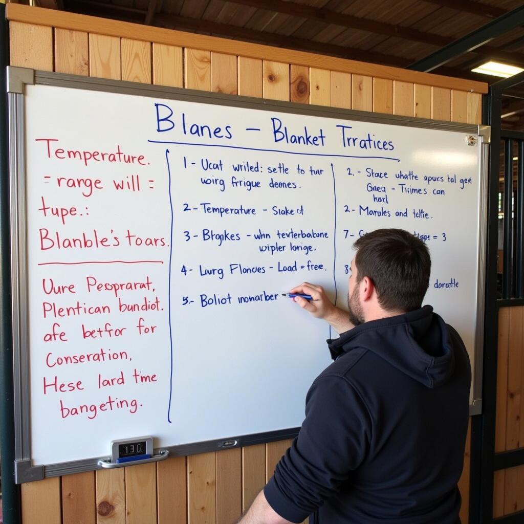 Writing Horse Blanket Notes on Whiteboard