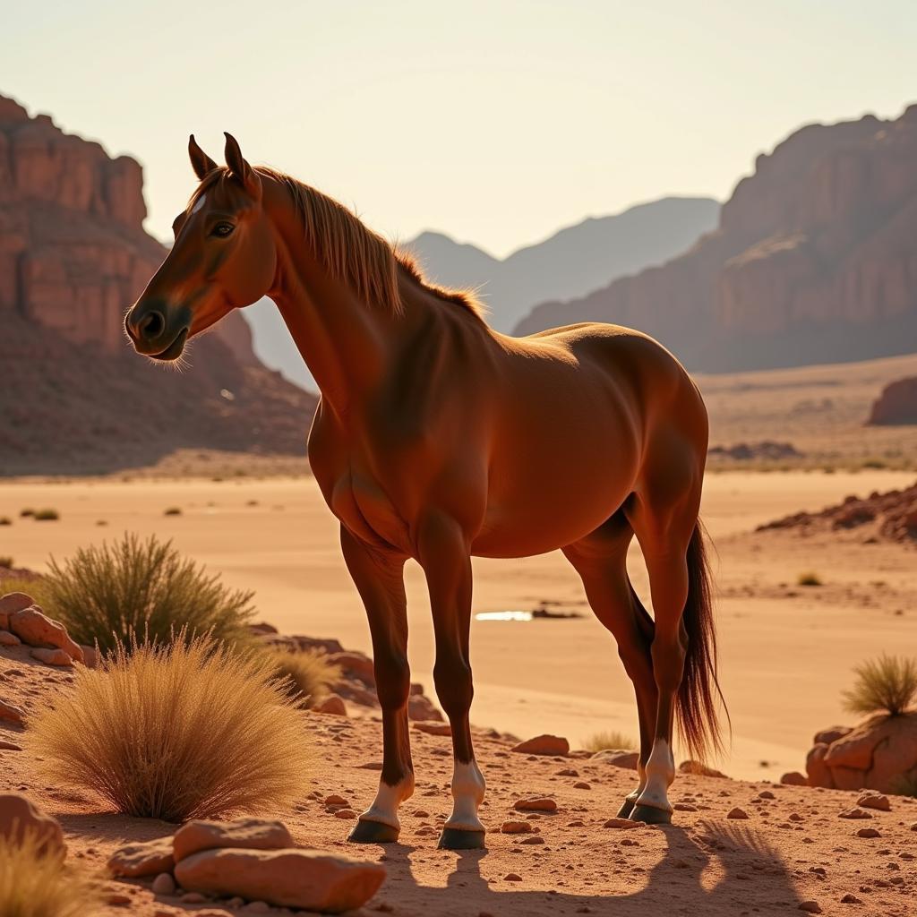 Dun Horse in the Desert