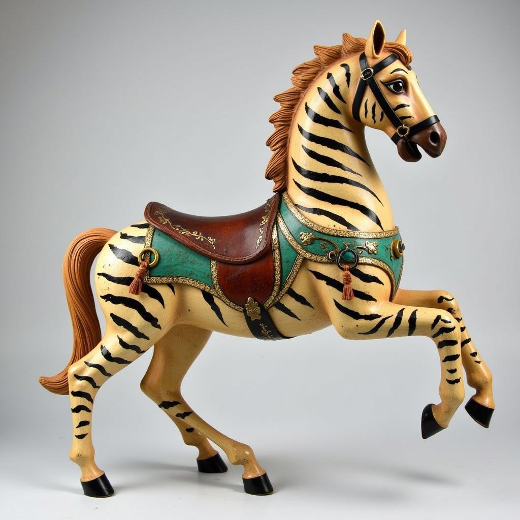 Victorian Era Zebra Carousel Horse