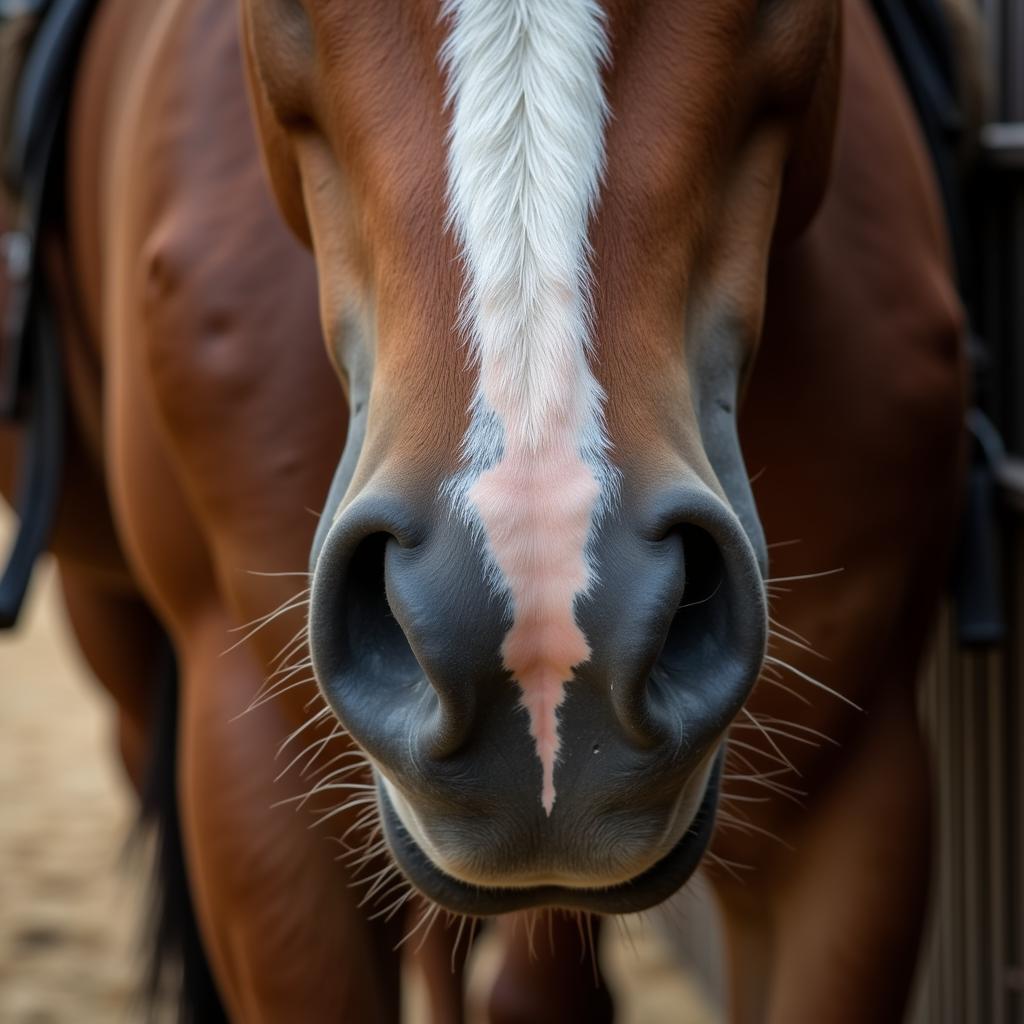 Horse Showing Heaves Symptoms