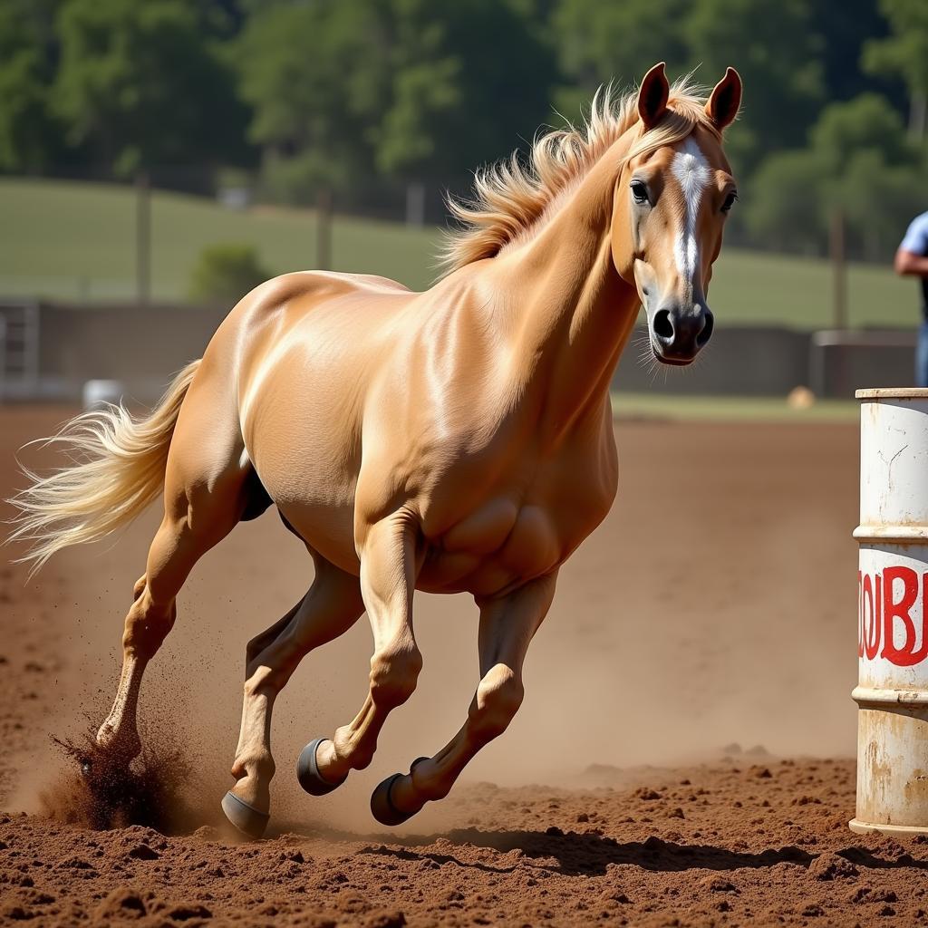 1D Barrel Horse Running the Cloverleaf Pattern