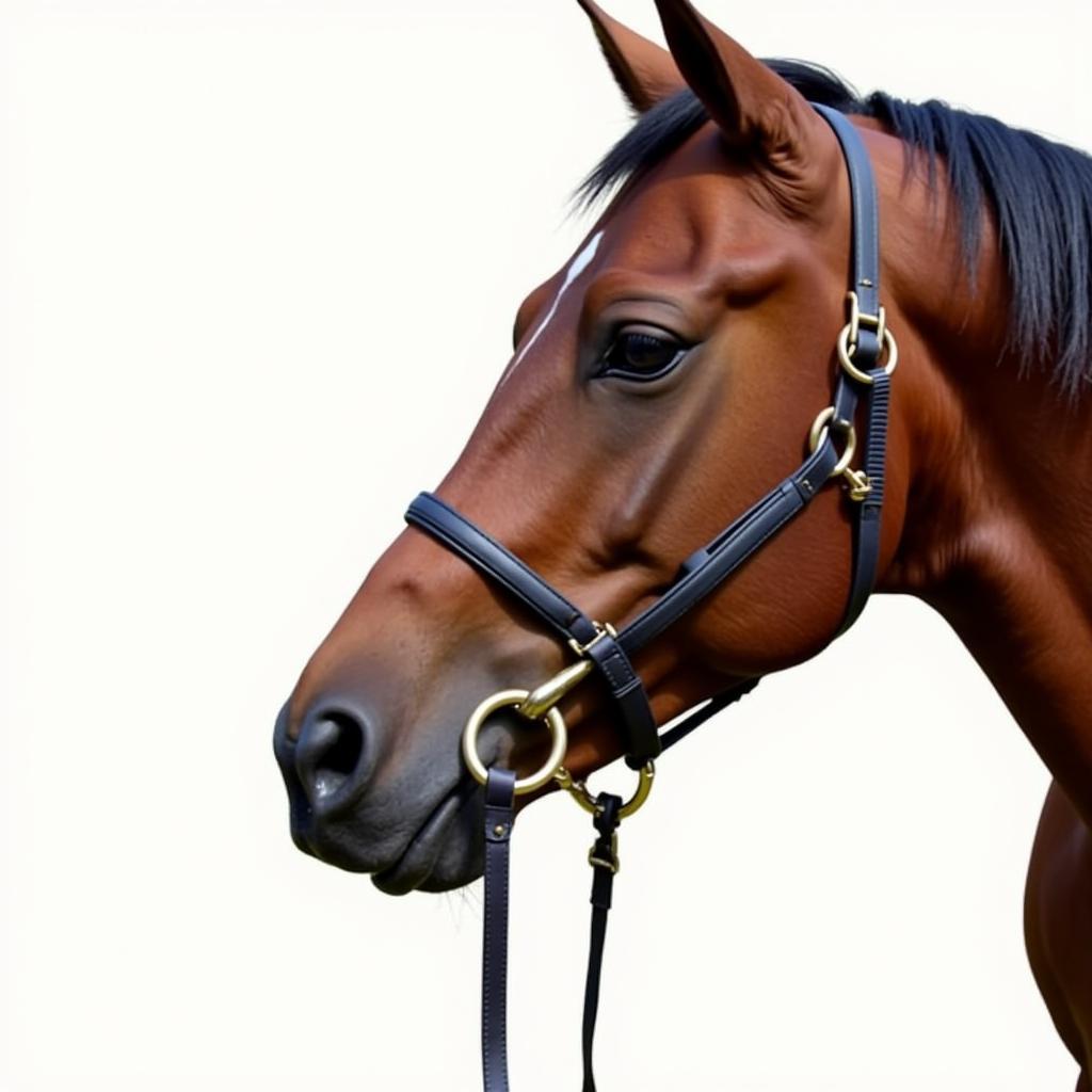 Horse Wearing a 3 Ring Bit