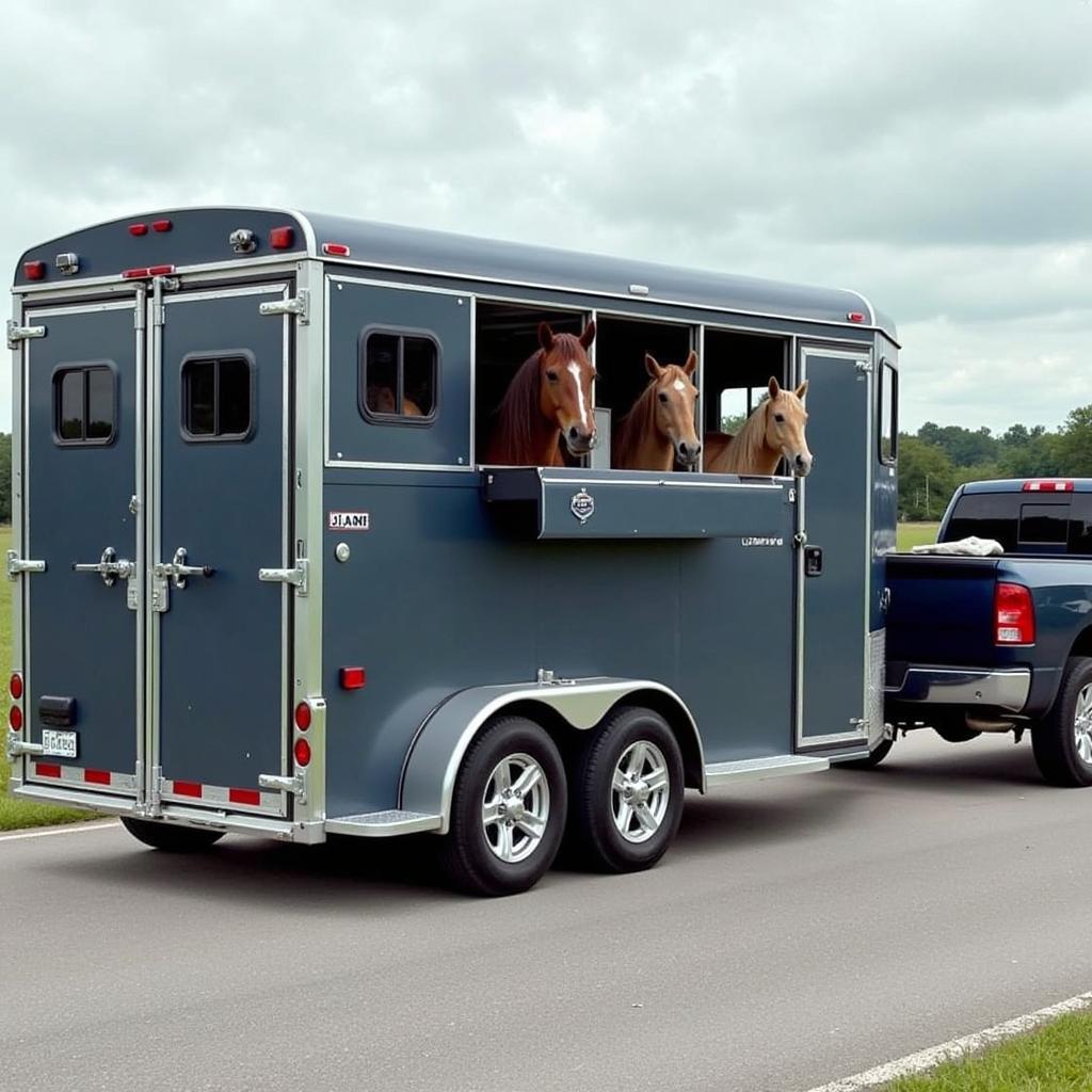 Five Horse Bumper Pull Trailer in Action