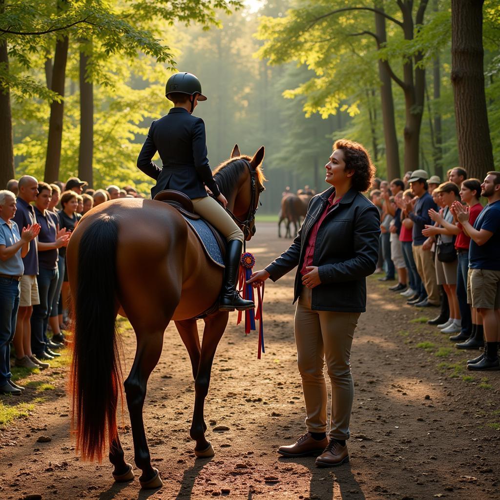 Awards ceremony at an Aiken horse show