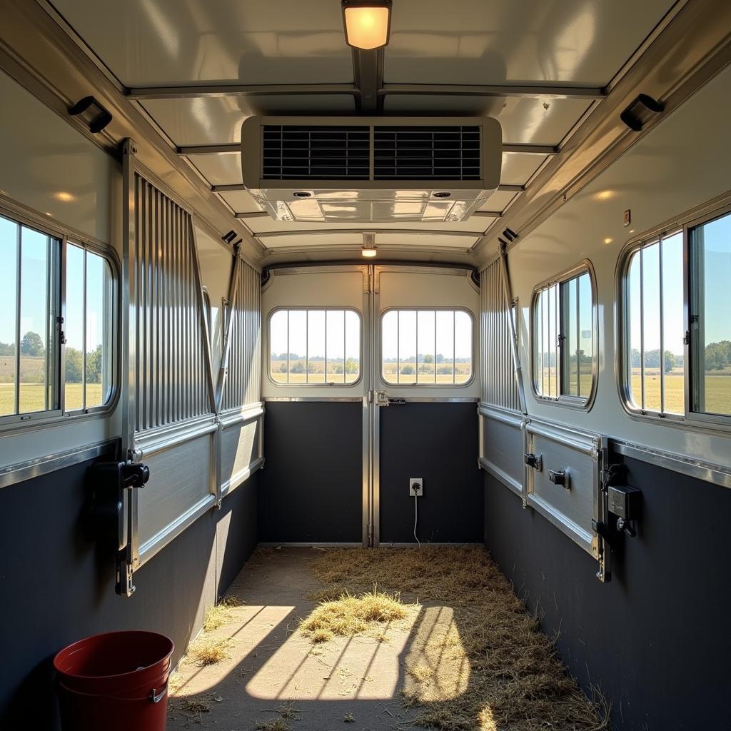 Inside an Air Conditioned Horse Trailer