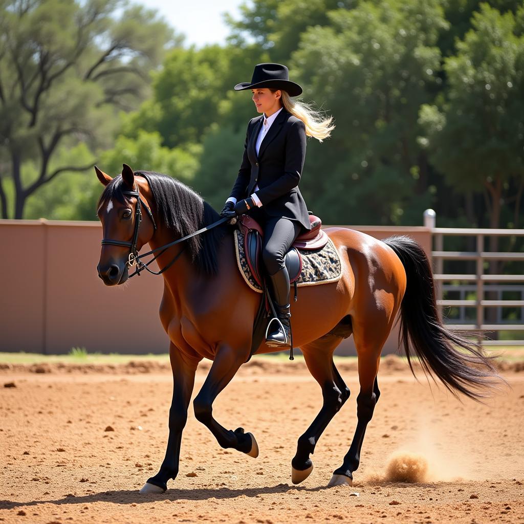 Andalusian Horse Performing Dressage in Texas