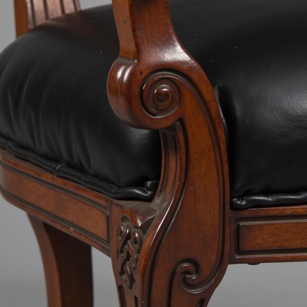 Antique Horse Hair Upholstered Chair