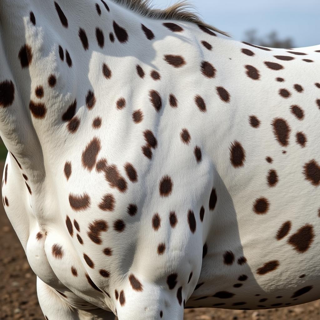 Appaloosa horse with its characteristic spotted coat